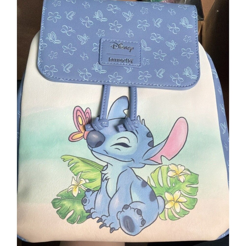 Loungefly Disney Stitch Scrump Butterfly Slouch Mini Backpack